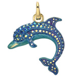 Dancing Dolphin Open Ring Charm (Goldtone)