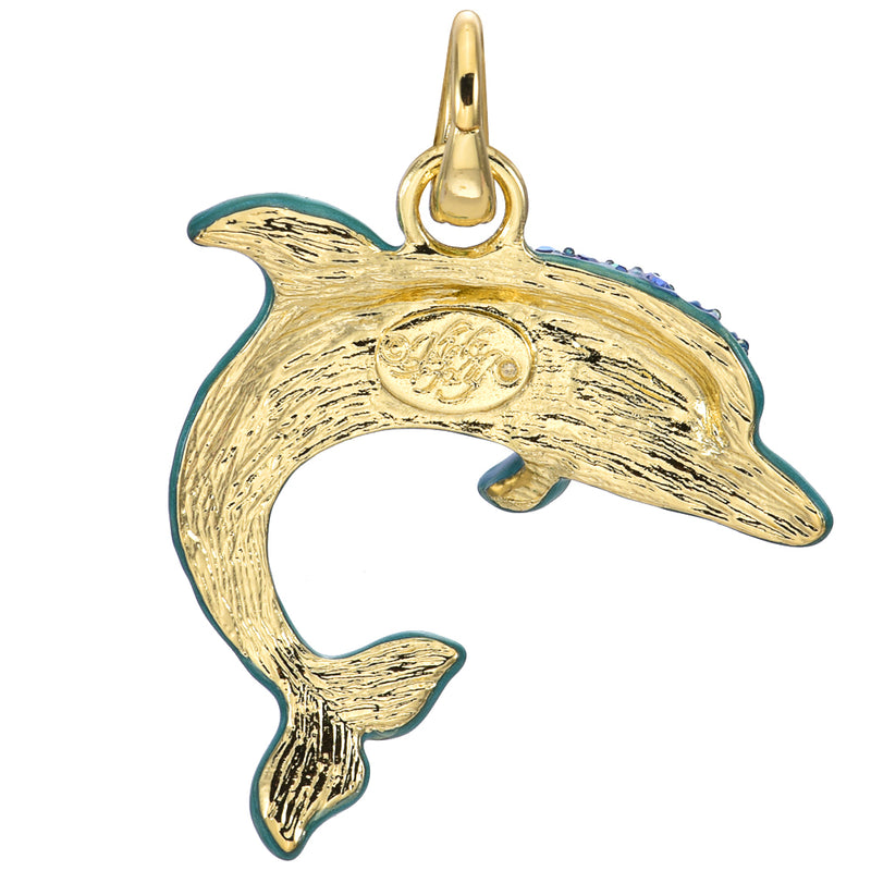 Dancing Dolphin Open Ring Charm (Goldtone)
