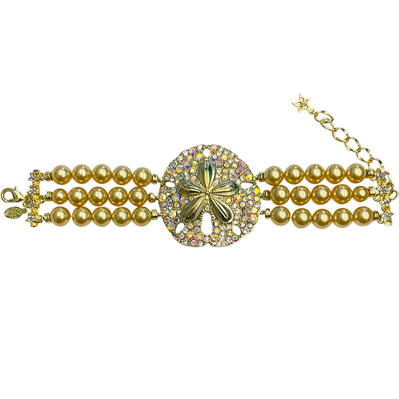"One Of A Kind" Ocean Dreams Sand Dollar Bracelet (Goldtone)
