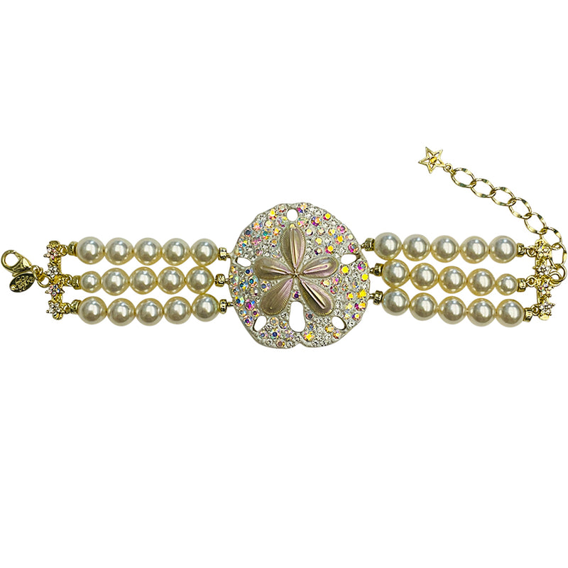 "One Of A Kind" Ocean Dreams Sand Dollar Bracelet (Goldtone)
