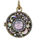 Celestial Goddess Seaview Moon Love Never Dies Open Ring Locket (Brass Ox)