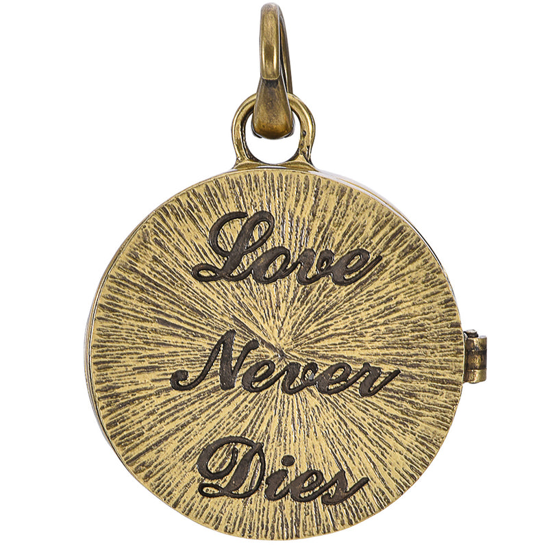 Celestial Goddess Seaview Moon Love Never Dies Open Ring Locket (Brass Ox)