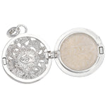 Celestial Goddess Seaview Moon Love Never Dies Open Ring Locket (Sterling Silvertone)