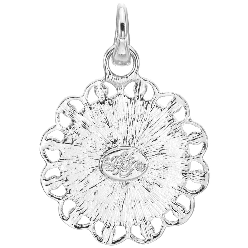 Victorian Lace Dream Angel Open Ring Charm (Sterling Silvertone/Twilight Purple)