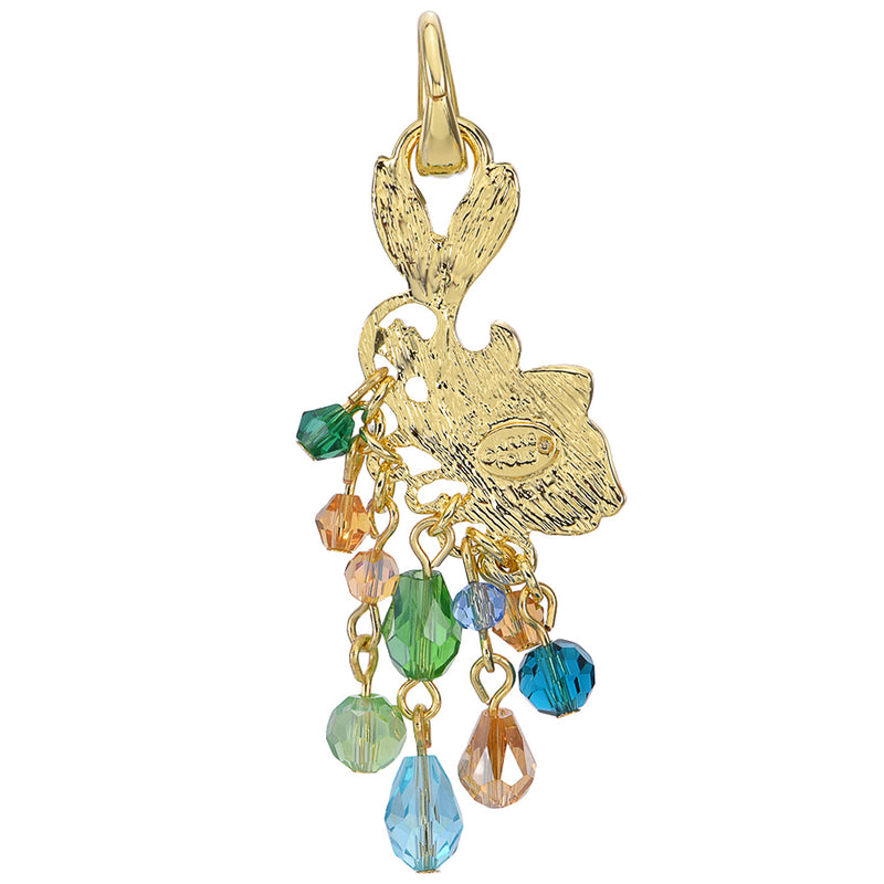 Don't Be Koi Crystal Drop Open Ring Charm (Goldtone)