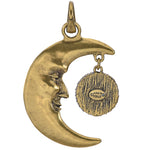 Moon Magic Goddess Seaview Moon Open Ring Charm (Brass Ox)