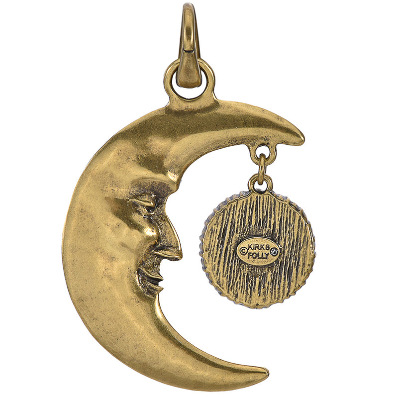 Moon Magic Goddess Seaview Moon Open Ring Charm (Brass Ox)