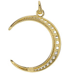 Crystal Dream CZ Crescent Moon Open Ring Charm (Goldtone)