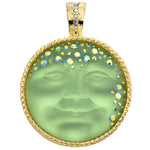 Goddess Illusion 35mm Seaview Moon Foldover Pendant (Goldtone/Irish Mist)