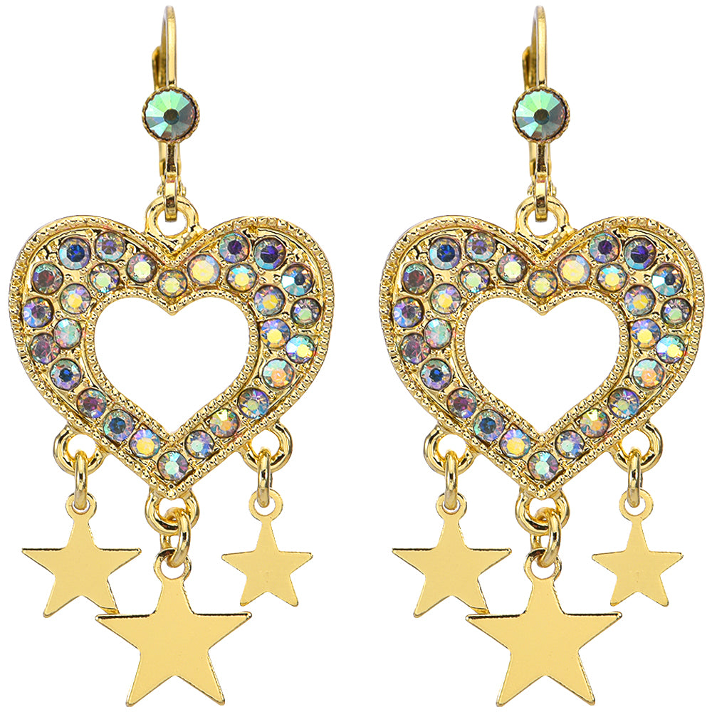 Starlight Love Heart Leverback Earrings (Goldtone) – Kirks Folly