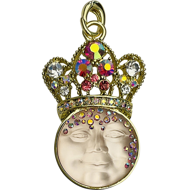 "One Of A Kind" Goddess Seaview Moon Princess Open Ring Charm (Goldtone/Pixie Pink)