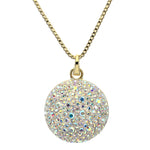 Luna Ethereal Shimmer Open Ring Charm Necklace (Goldtone)