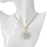 Luna Ethereal Shimmer Open Ring Charm Necklace (Goldtone)