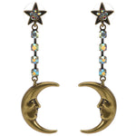 Moon Magic Pierced Earrings (Brass Ox)
