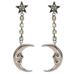 Moon Magic Pierced Earrings (Antique Silvertone)
