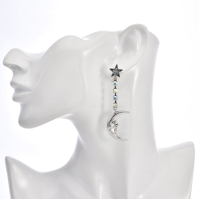 Moon Magic Pierced Earrings (Antique Silvertone)