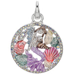 Dreamy Mermaid Open Ring Charm (Sterling Silvertone)