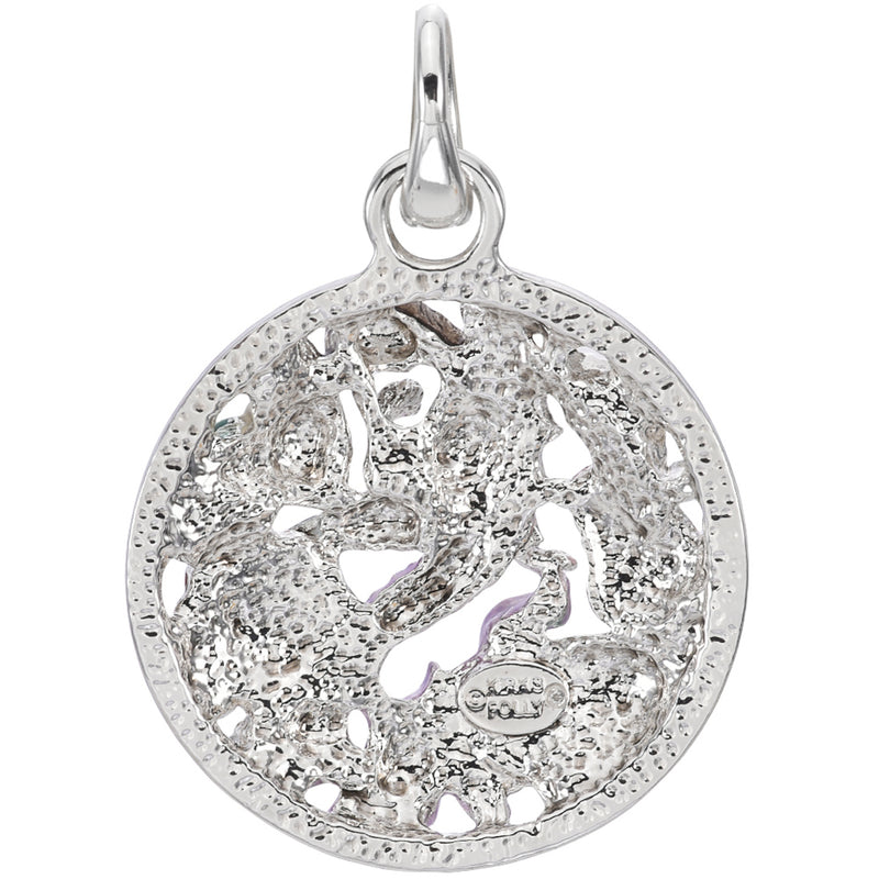 Dreamy Mermaid Open Ring Charm (Sterling Silvertone)