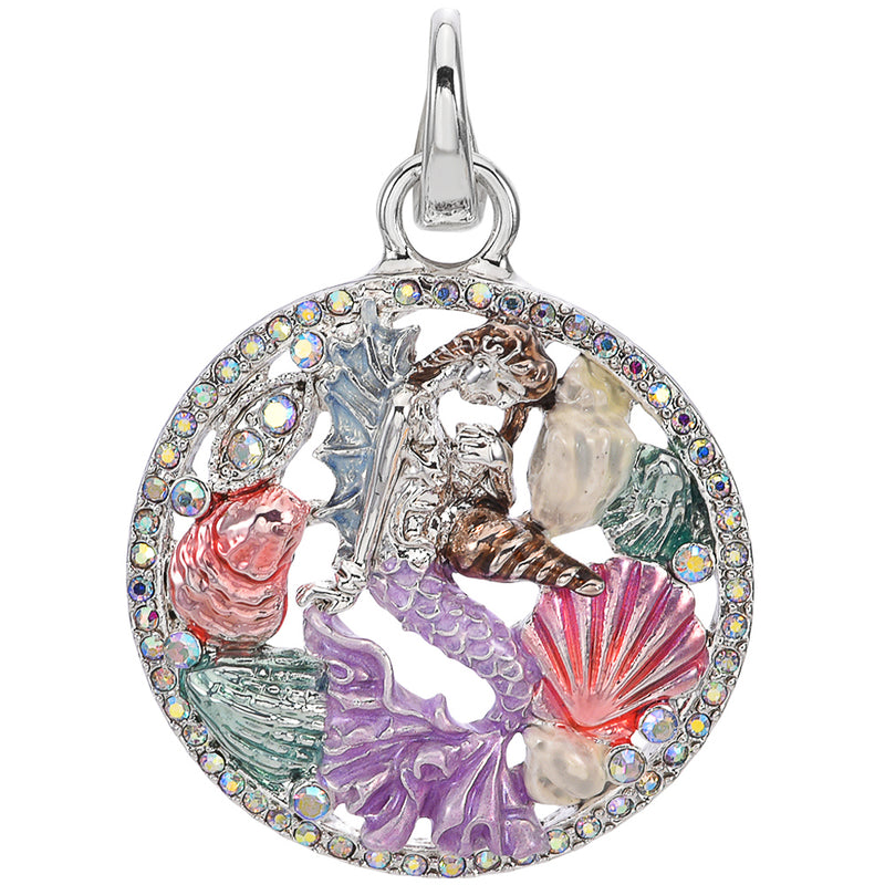 Dreamy Mermaid Open Ring Charm (Sterling Silvertone)