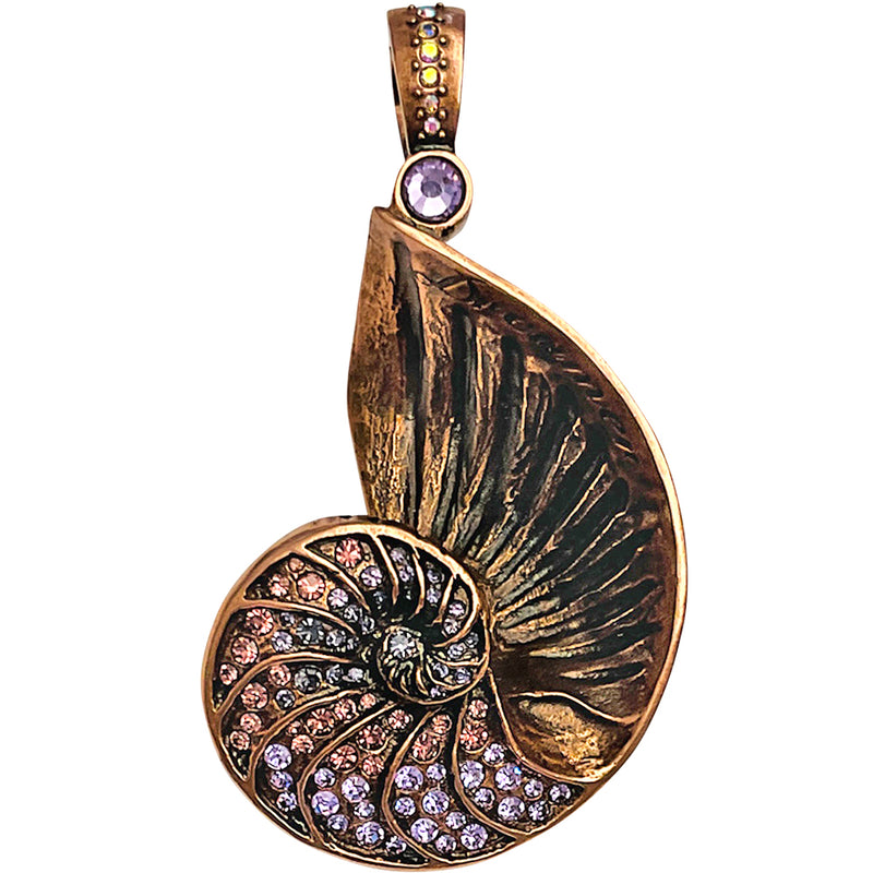 "One Of A Kind" Dreamer Nautilus  Foldover Penant (Copper Ox)