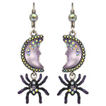 Moon Shadow Night Crawler Leverback Earrings (Silver Ox)