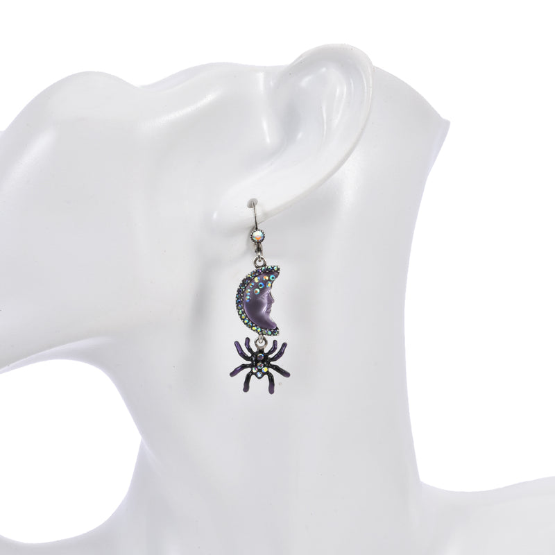 Moon Shadow Night Crawler Leverback Earrings (Silver Ox)