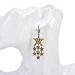 Star Shower Leverback Earrings (Brasstone)