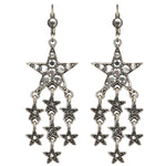 Star Shower Leverback Earrings (Silver Ox)