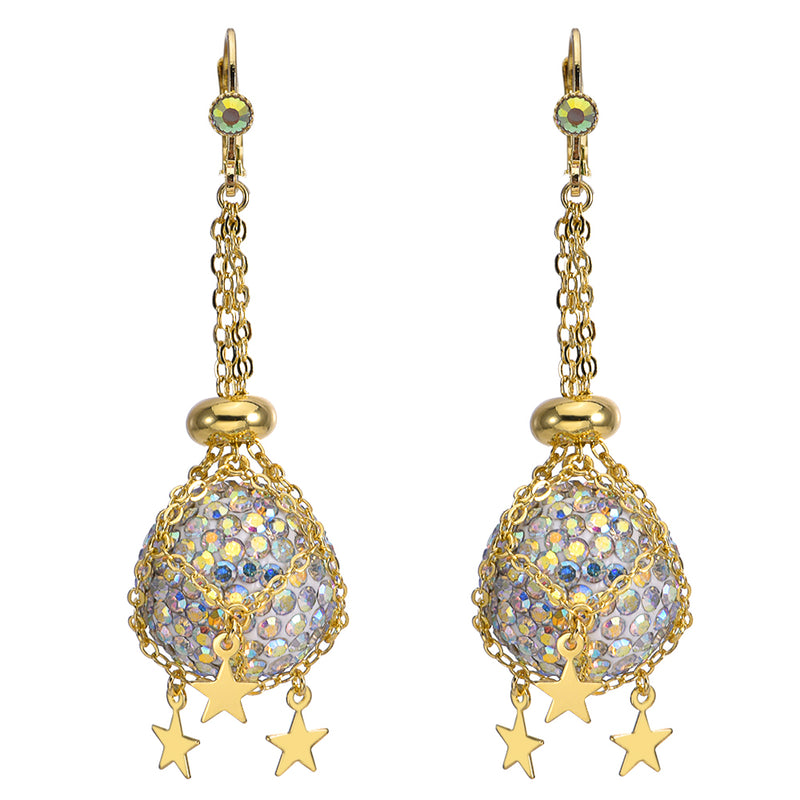 Starlight Spell Caster Leverback Earrings (Goldtone)