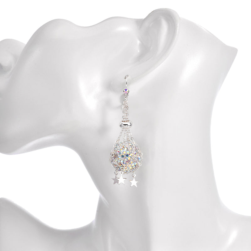 Starlight Spell Caster Leverback Earrings (Sterling Silvertone)