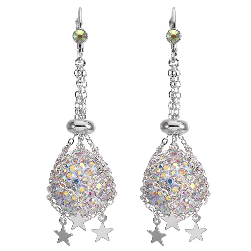 Starlight Spell Caster Leverback Earrings (Sterling Silvertone)