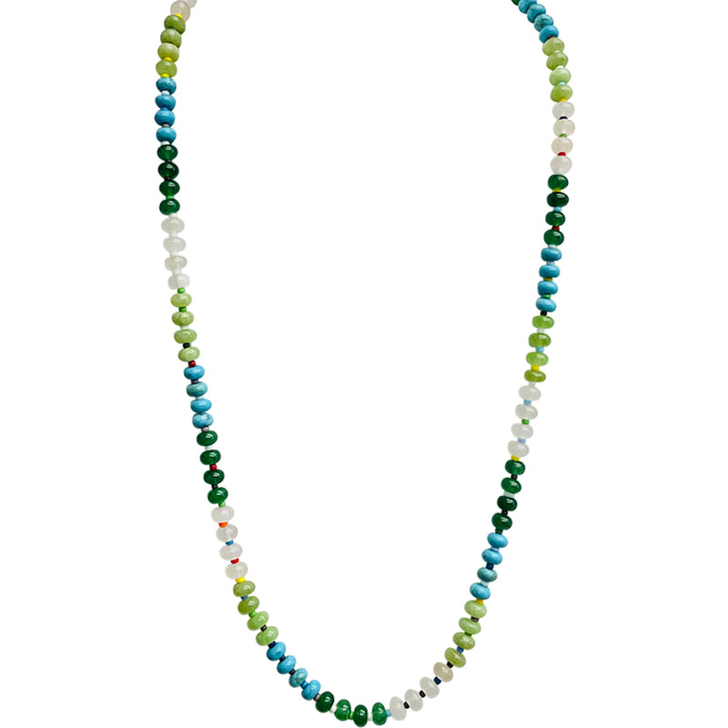 "One Of A Kind" Protection Multi Gem 30" Necklace (Goldtone)