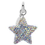 Crystalized Petite Star Open Ring Charm (Sterling Silvertone)