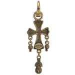 Mythical Crystal Cross Open Ring Charm (Brass Ox)
