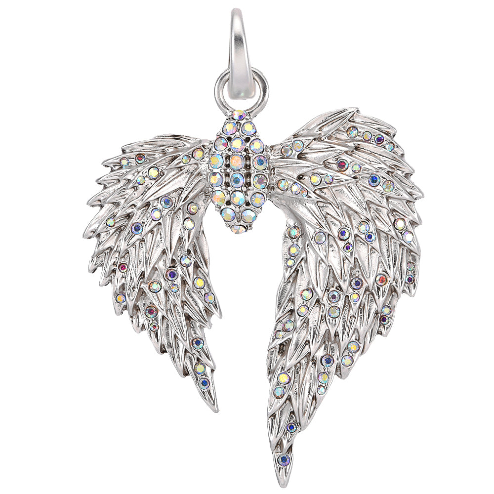 Archangel Wing Open Ring Charm (Sterling Silvertone) – Kirks Folly