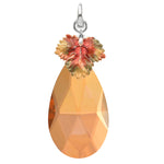 Fall Festival Crystal Drop Open Ring Charm (Sterling Silvertone)