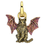 Baby Bat Cat Open Ring Charm (Goldtone)