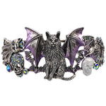 Bat Cat Cuff Bracelet (Silver Ox)