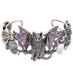 Bat Cat Cuff Bracelet (Silver Ox)
