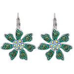 Precious Memories Flower Leverback Earrings (Sterling Silvertone)