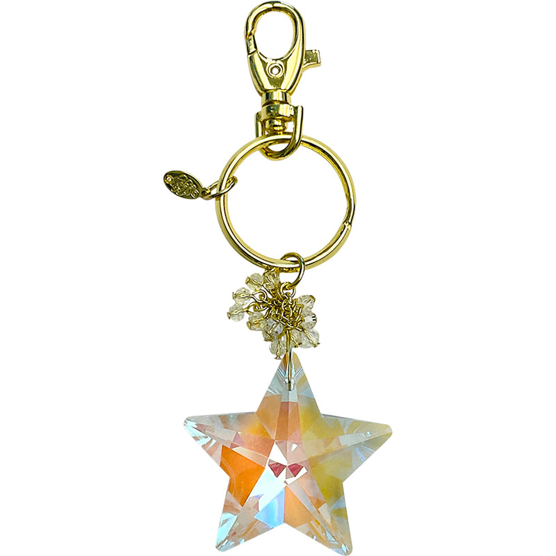 "One Of A Kind" Crystal Star Keychain Charmer (Goldtone)