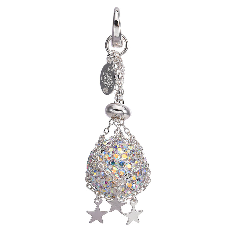 Starlight Spell Caster Open Ring Charm (Sterling Silvertone)