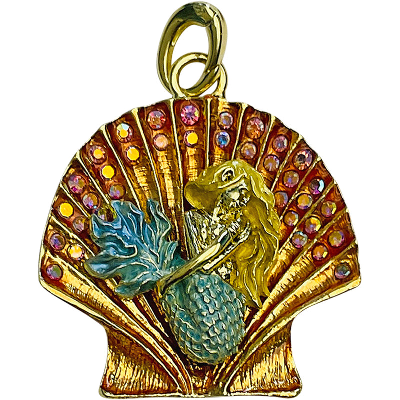 "One Of A Kind" Ocean Fantasy Mermaid Open Ring Charm (Goldtone)