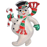 Holly Jolly Snowman Pin Pendant (Sterling Silvertone)