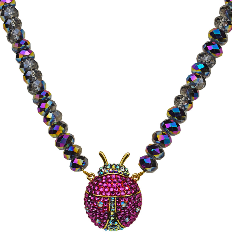 Lady Bird Beaded Necklace (Goldtone)