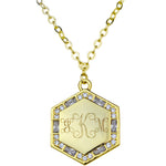 Divine Lux Monogram Necklace (Goldtone)