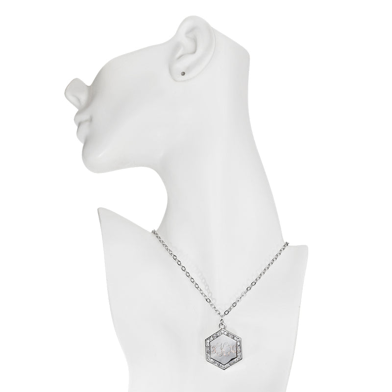 Divine Lux Monogram Necklace (Silvertone)