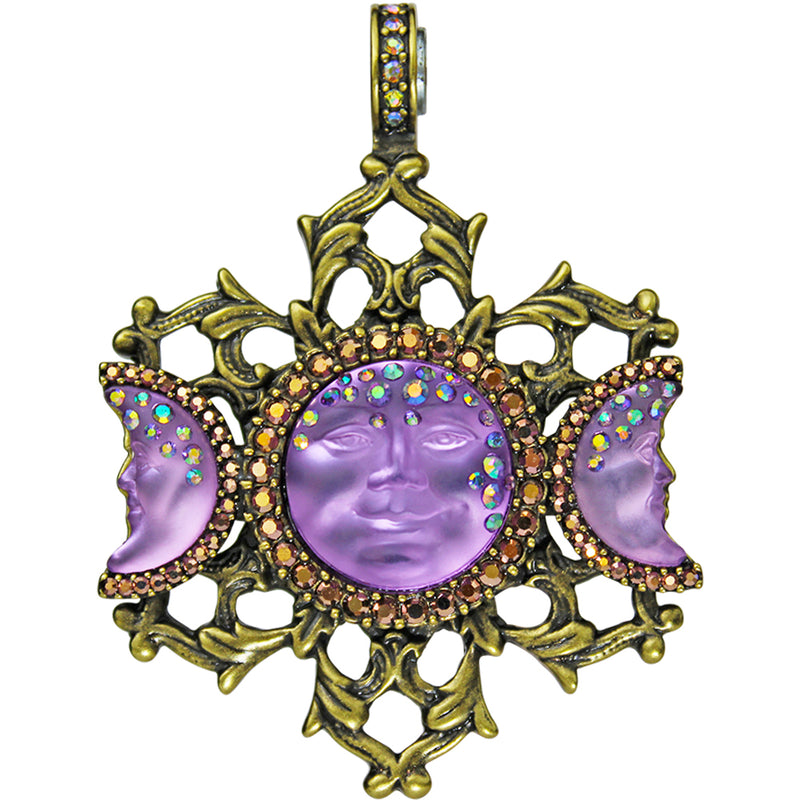 "One Of A Kind" Goddess Seaview Moon Phase Magnetic Enhancer (Brass Ox/Twilight Purple)