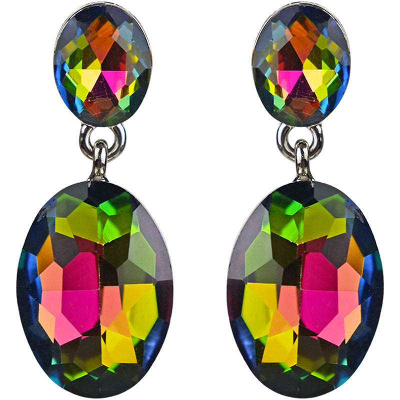 Mystic Vitrial Empress Necklace & Earrings Set (Silvertone)