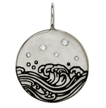 Heather B. Moore Silver Wave Round Charm